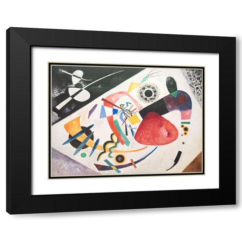 Roter Fleck Black Modern Wood Framed Art Print with Double Matting by Wassily, Kandinsky