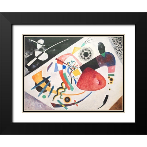 Roter Fleck Black Modern Wood Framed Art Print with Double Matting by Wassily, Kandinsky