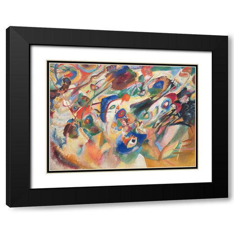 Komposition VII  Black Modern Wood Framed Art Print with Double Matting by Wassily, Kandinsky