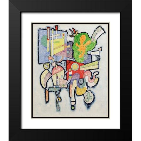 Complexite simple Black Modern Wood Framed Art Print with Double Matting by Kandinsky, Wassily