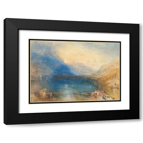 The Lake of Zug Black Modern Wood Framed Art Print with Double Matting by William, Turner