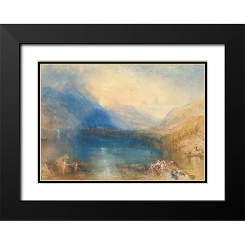 The Lake of Zug Black Modern Wood Framed Art Print with Double Matting by William, Turner