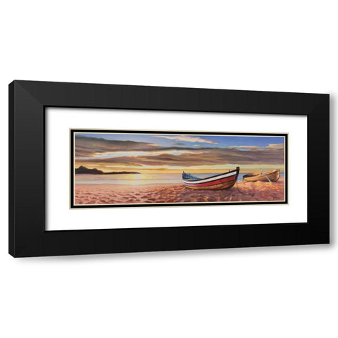 Alba sulla spiaggia Black Modern Wood Framed Art Print with Double Matting by Galasso, Adriano