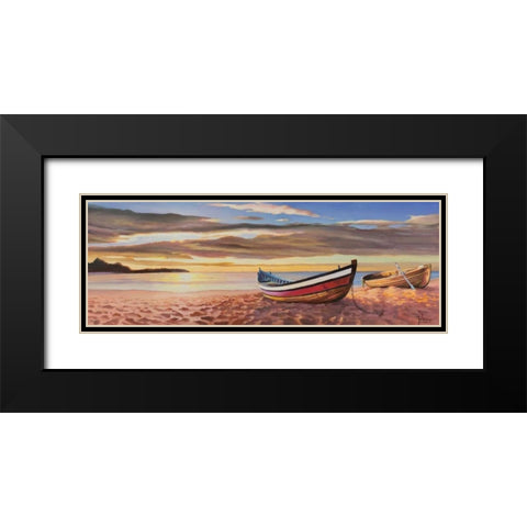 Alba sulla spiaggia Black Modern Wood Framed Art Print with Double Matting by Galasso, Adriano