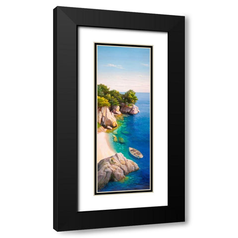 Caletta nel Mediterraneo Black Modern Wood Framed Art Print with Double Matting by Galasso, Adriano