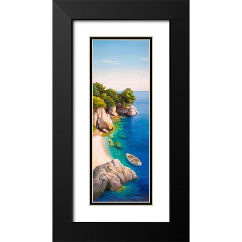 Caletta nel Mediterraneo Black Modern Wood Framed Art Print with Double Matting by Galasso, Adriano