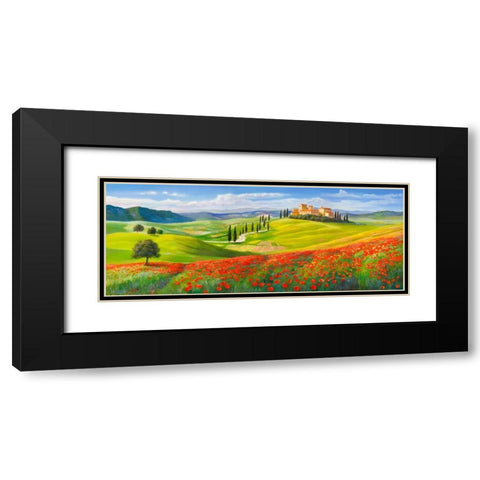 Verso il borgo in Toscana Black Modern Wood Framed Art Print with Double Matting by Galasso, Adriano
