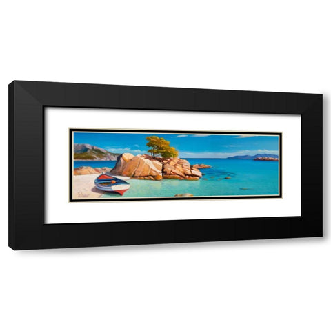 Cala smeraldo Black Modern Wood Framed Art Print with Double Matting by Galasso, Adriano