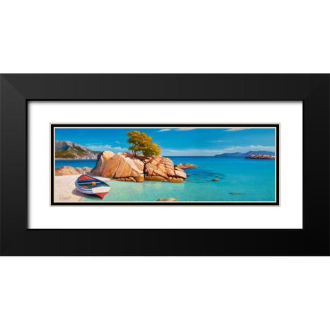 Cala smeraldo Black Modern Wood Framed Art Print with Double Matting by Galasso, Adriano