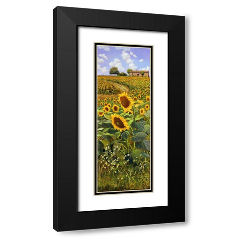 Collina toscana Black Modern Wood Framed Art Print with Double Matting by Del Missier, Andrea