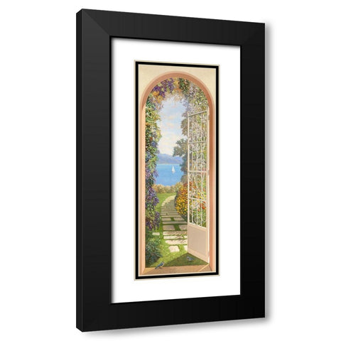 Giardino sul lago Black Modern Wood Framed Art Print with Double Matting by Andrea, Del Missier