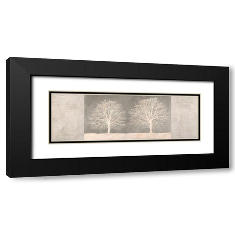 Trees on Grey panel Black Modern Wood Framed Art Print with Double Matting by Aprile, Alessio