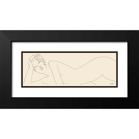 Nu allonge Black Modern Wood Framed Art Print with Double Matting by Modigliani, Amedeo