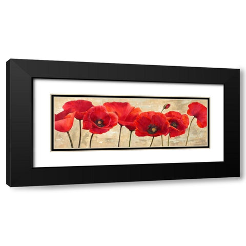 Red Poppies Black Modern Wood Framed Art Print with Double Matting by Ann, Cynthia