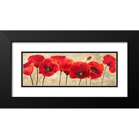 Red Poppies Black Modern Wood Framed Art Print with Double Matting by Ann, Cynthia