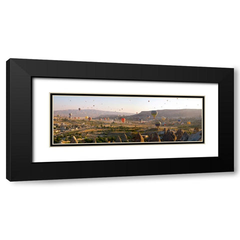 Air Balloons in Goreme, Cappadocia, Turkey Black Modern Wood Framed Art Print with Double Matting by Pangea Images
