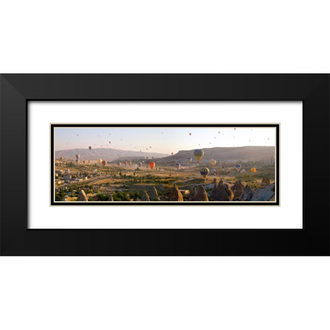 Air Balloons in Goreme, Cappadocia, Turkey Black Modern Wood Framed Art Print with Double Matting by Pangea Images