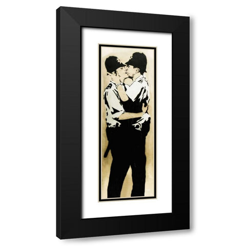 Trafalgar Street, Brighton (graffiti attributed to Banksy) Black Modern Wood Framed Art Print with Double Matting by Anonymous (attributed to Banksy)