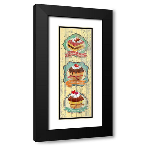 Fresh-Baked Cupcakes Black Modern Wood Framed Art Print with Double Matting by Skip Teller