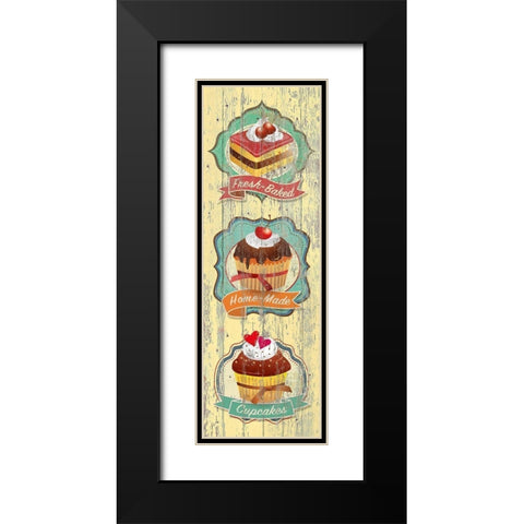 Fresh-Baked Cupcakes Black Modern Wood Framed Art Print with Double Matting by Skip Teller