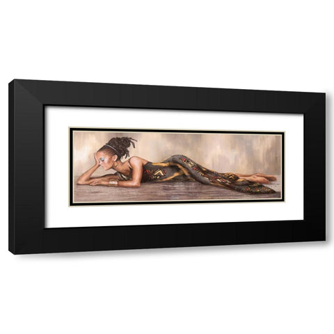 Beaute d Afrique Black Modern Wood Framed Art Print with Double Matting by Duval, Sonya