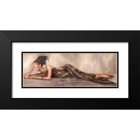 Beaute d Afrique Black Modern Wood Framed Art Print with Double Matting by Duval, Sonya