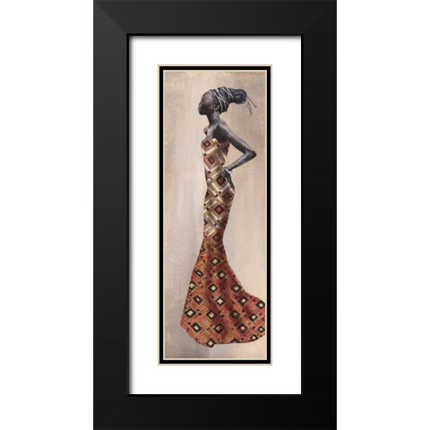 Princesse d Afrique Black Modern Wood Framed Art Print with Double Matting by Duval, Sonya