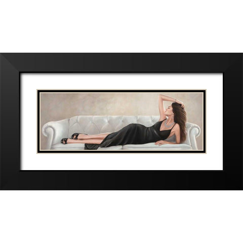 Lady Reclined Black Modern Wood Framed Art Print with Double Matting by Duval, Sonya