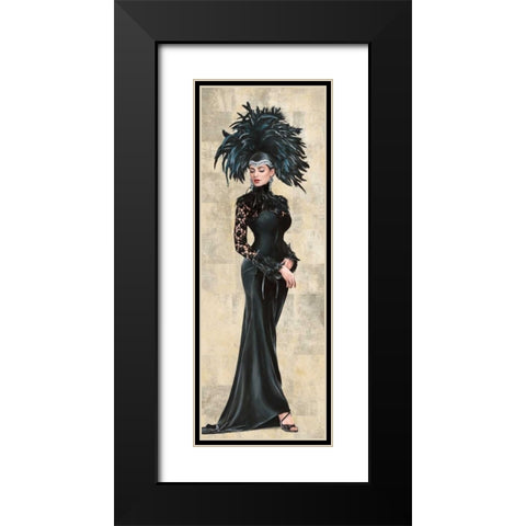 Deco Princess II Black Modern Wood Framed Art Print with Double Matting by Duval, Sonya