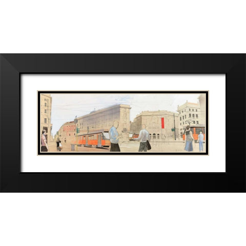 Urban Landscape Black Modern Wood Framed Art Print with Double Matting by Scheller, Erik