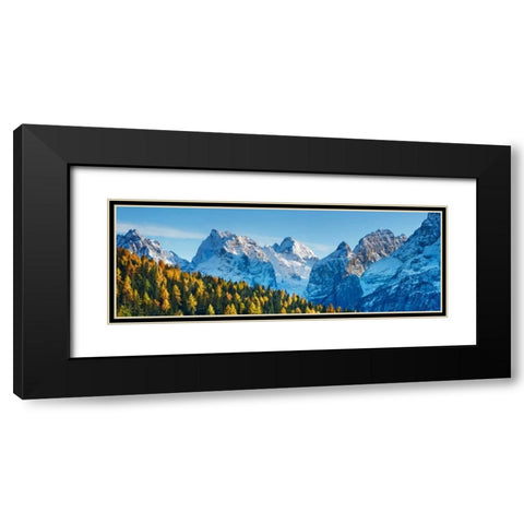 Larch forest and Cima bel Pra, Italy Black Modern Wood Framed Art Print with Double Matting by Krahmer, Frank
