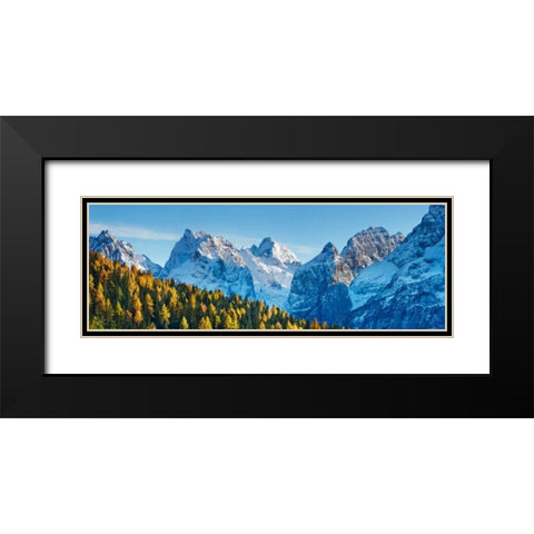 Larch forest and Cima bel Pra, Italy Black Modern Wood Framed Art Print with Double Matting by Krahmer, Frank