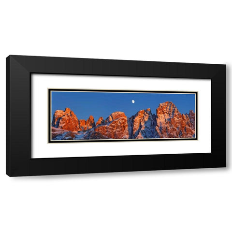 Pale di San Martino and moon, Italy Black Modern Wood Framed Art Print with Double Matting by Krahmer, Frank