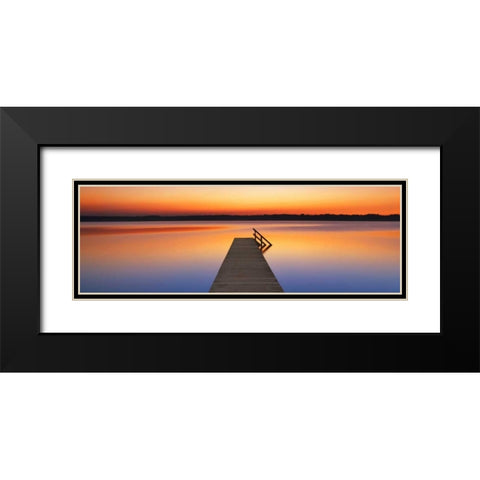 Boardwalk, Bavaria, Germany Black Modern Wood Framed Art Print with Double Matting by Krahmer, Frank