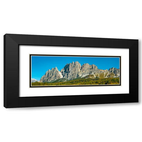 Pomagagnon and larches in autumn, Cortina dAmpezzo, Dolomites, Italy Black Modern Wood Framed Art Print with Double Matting by Krahmer, Frank