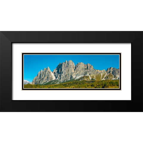 Pomagagnon and larches in autumn, Cortina dAmpezzo, Dolomites, Italy Black Modern Wood Framed Art Print with Double Matting by Krahmer, Frank