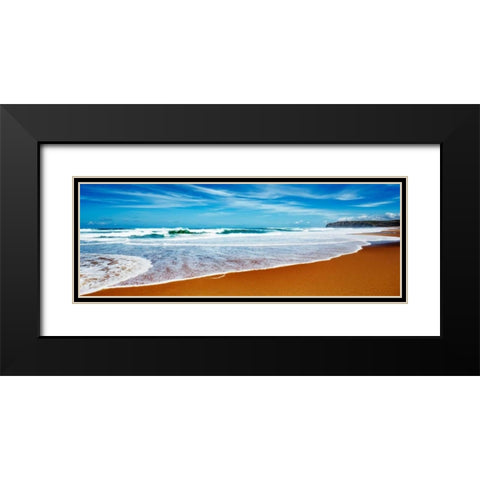 Praia Azul, Portugal Black Modern Wood Framed Art Print with Double Matting by Krahmer, Frank