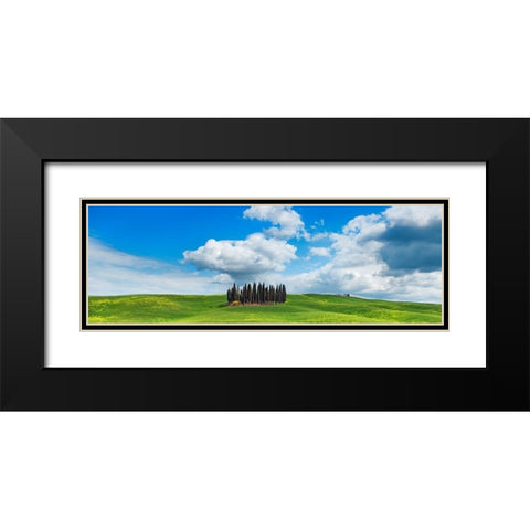 Cypresses- Val dOrcia- Tuscany Black Modern Wood Framed Art Print with Double Matting by Krahmer, Frank
