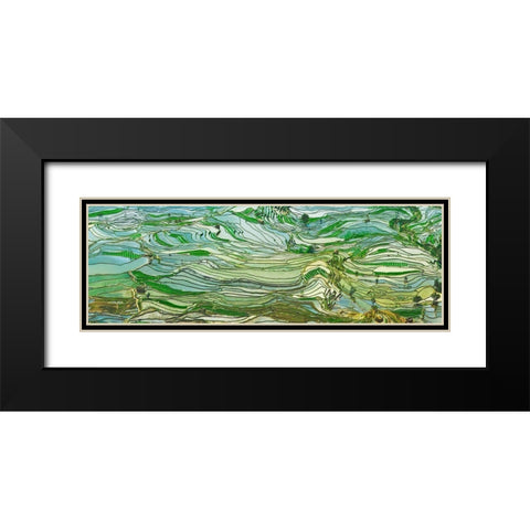 Rice Terraces- Yunnan- China Black Modern Wood Framed Art Print with Double Matting by Krahmer, Frank