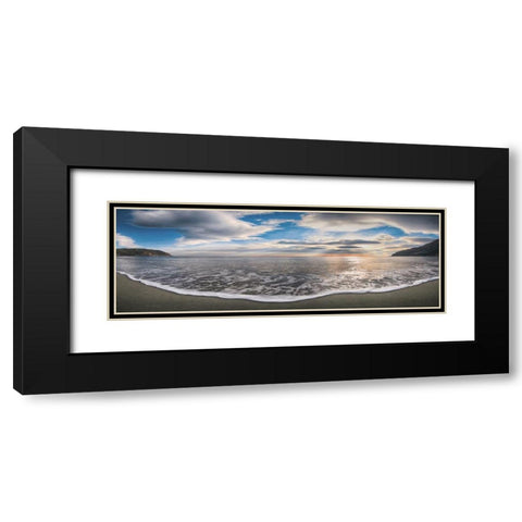 Onda del mattino Black Modern Wood Framed Art Print with Double Matting by Fulvio, Ferrua