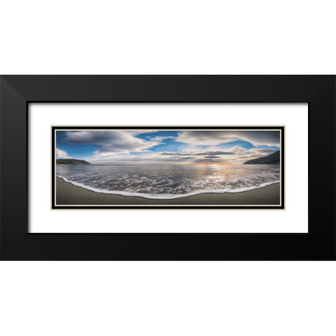 Onda del mattino Black Modern Wood Framed Art Print with Double Matting by Fulvio, Ferrua