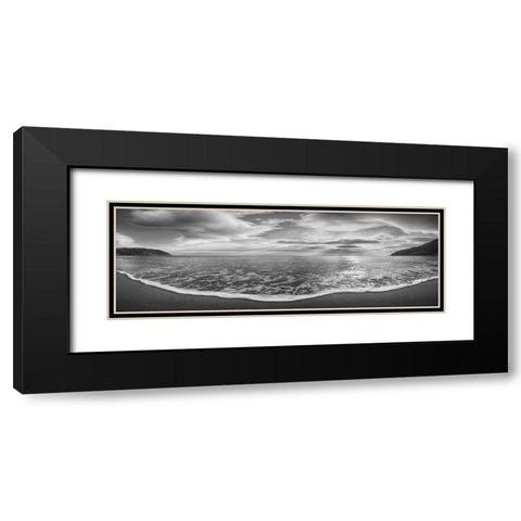 Onda del mattino (BW) Black Modern Wood Framed Art Print with Double Matting by Fulvio, Ferrua