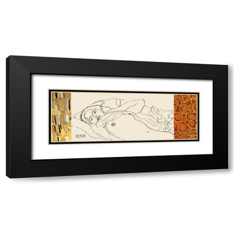 Deco Woman I Black Modern Wood Framed Art Print with Double Matting by Klimt, Gustav