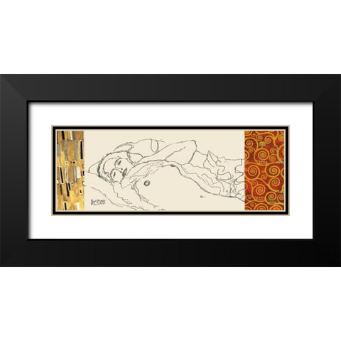 Deco Woman I Black Modern Wood Framed Art Print with Double Matting by Klimt, Gustav