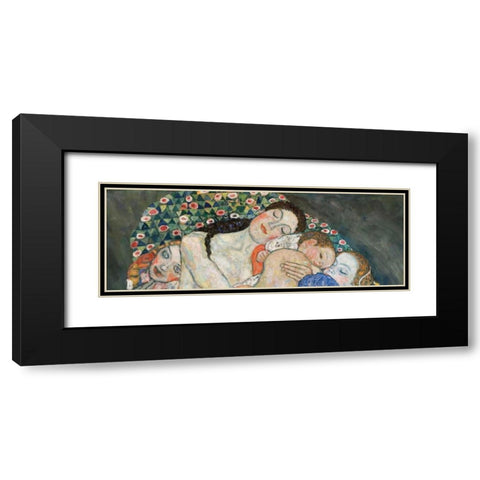 Death and Life Black Modern Wood Framed Art Print with Double Matting by Klimt, Gustav