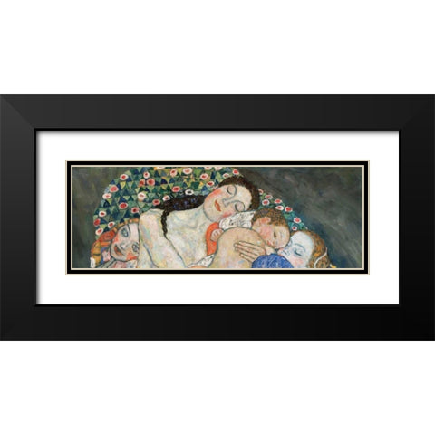 Death and Life Black Modern Wood Framed Art Print with Double Matting by Klimt, Gustav