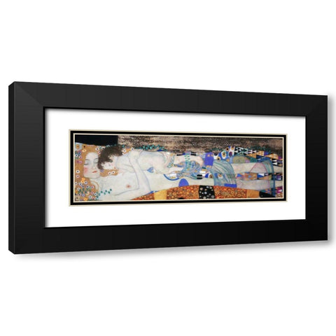 The Three Ages of Woman Black Modern Wood Framed Art Print with Double Matting by Klimt, Gustav
