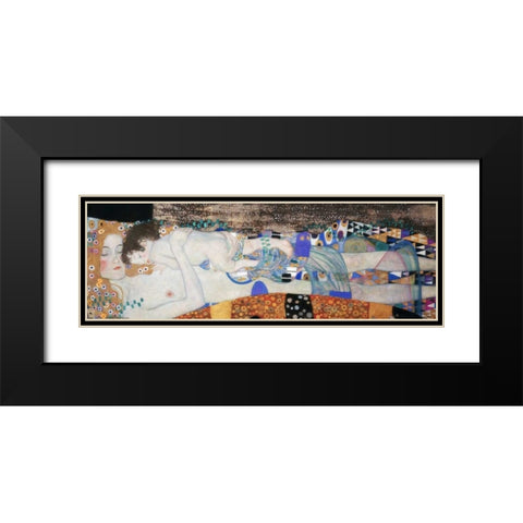 The Three Ages of Woman Black Modern Wood Framed Art Print with Double Matting by Klimt, Gustav