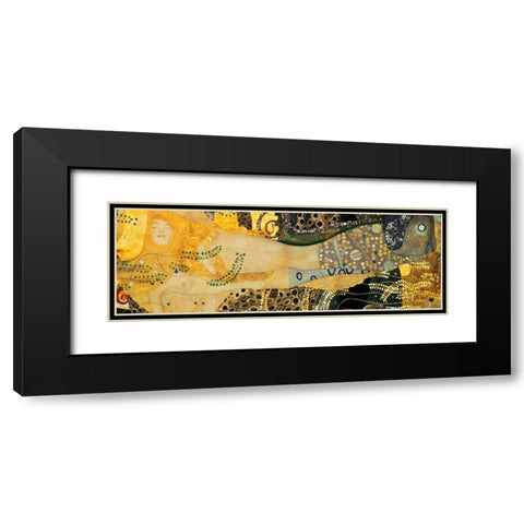 Water Serpents I Black Modern Wood Framed Art Print with Double Matting by Klimt, Gustav