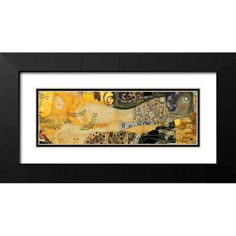 Water Serpents I Black Modern Wood Framed Art Print with Double Matting by Klimt, Gustav